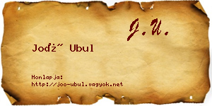 Joó Ubul névjegykártya